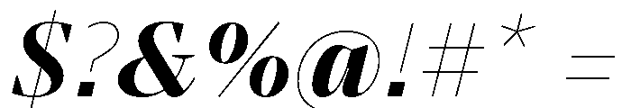 BVHBart DisplayHeavyItalic Font OTHER CHARS