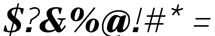 BVHBart TextHeavyItalic Font OTHER CHARS