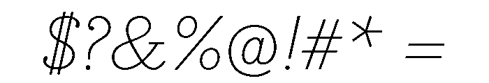 Cattivo Extra Light Italic Font OTHER CHARS