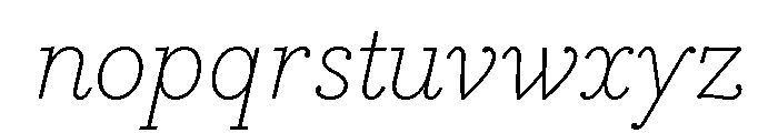 Cattivo Extra Light Italic Font LOWERCASE