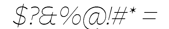 Cattivo Thin Italic Font OTHER CHARS
