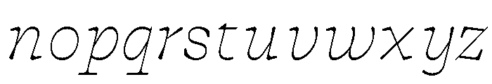 Cattivo Thin Italic Font LOWERCASE