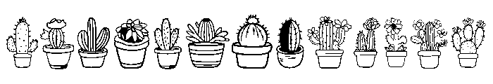 Cactus Pot Font UPPERCASE
