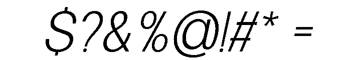 Calven Extra Light Italic Font OTHER CHARS