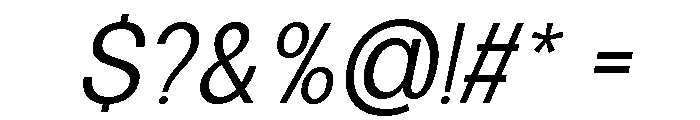 Calven Light Italic Font OTHER CHARS