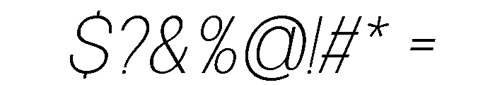 Calven Thin Italic Font OTHER CHARS