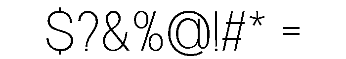 Calven Thin Font OTHER CHARS