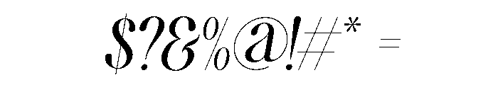 Calvigan Italic Font OTHER CHARS