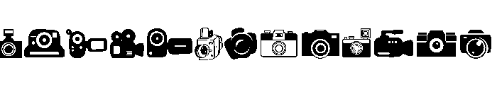 Camera Icon Collection Font UPPERCASE