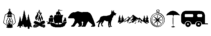 Camping Icons Font OTHER CHARS