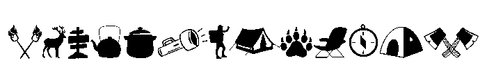 Camping Icons Font UPPERCASE