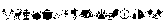 Camping Icons Font LOWERCASE