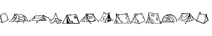 Camping tent Font UPPERCASE