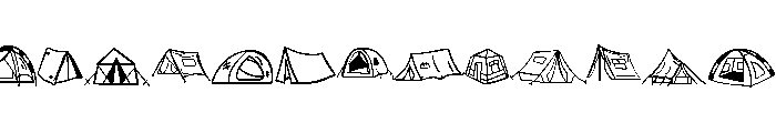 Camping tent Font UPPERCASE