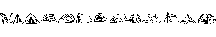 Camping tent Font LOWERCASE
