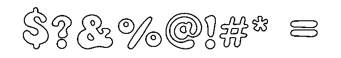 CandyGroovy Outline Font OTHER CHARS