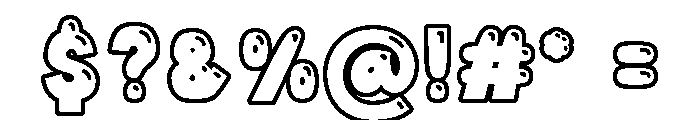 Canele Soda Outline Shine Font OTHER CHARS