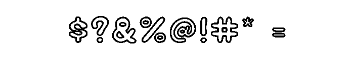 Caramel Soda Outline Font OTHER CHARS