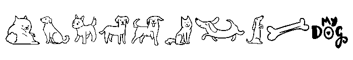 Cartoon Doggy Set Font OTHER CHARS