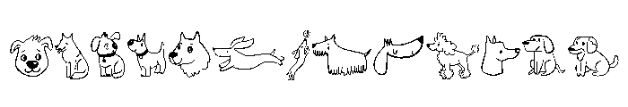 Cartoon Doggy Set Font LOWERCASE
