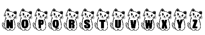 Cartoon cat Font LOWERCASE