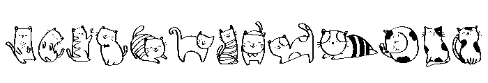 Cat Cartoon Joy Font LOWERCASE
