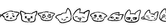 Cat Face Feelings Font UPPERCASE
