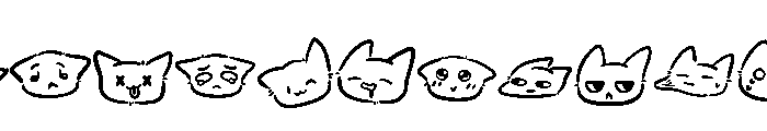 Cat Face Feelings Font LOWERCASE