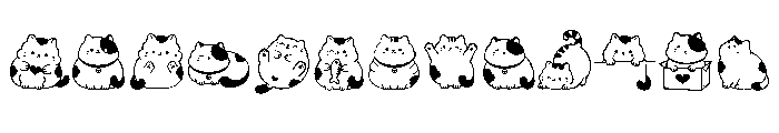 Cat Happy Doodle Font UPPERCASE