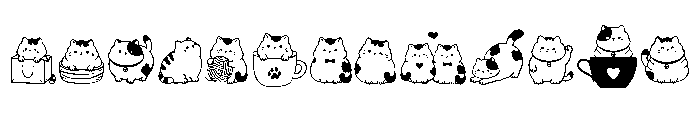 Cat Happy Doodle Font LOWERCASE