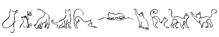 Cat Line Drawing Font OTHER CHARS
