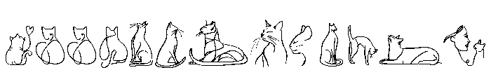 Cat Line Drawing FONT