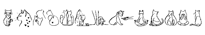 Cat Line Drawing Font LOWERCASE