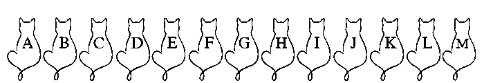 Cat Love Line Art FONT