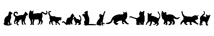 Cat Sihouette Font UPPERCASE