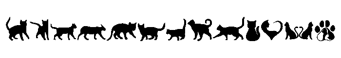Cat Sihouette Font UPPERCASE