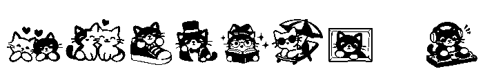 Cat minimal font23 Font OTHER CHARS