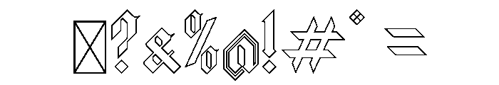 Cathedrak Outlined Font OTHER CHARS
