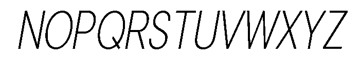 Cavren Condensed ExtLt Slant Font UPPERCASE