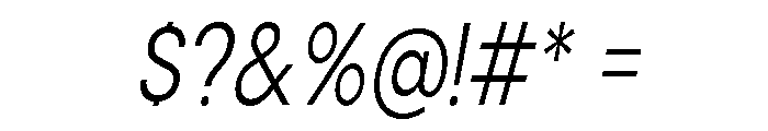 Cavren Condensed Light Slanted Font OTHER CHARS