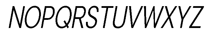 Cavren Condensed Light Slanted Font UPPERCASE