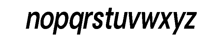 Cavren Condensed SemBd Slant Font LOWERCASE