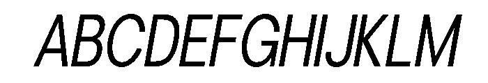 Cavren Condensed Slanted Font UPPERCASE