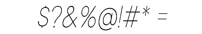 Cavren Condensed Thin Slanted Font OTHER CHARS