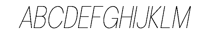 Cavren Condensed Thin Slanted Font UPPERCASE