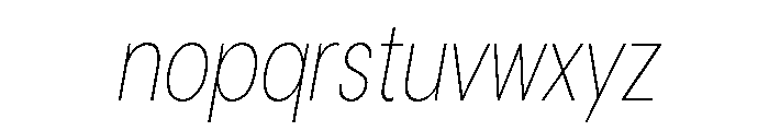 Cavren Condensed Thin Slanted Font LOWERCASE