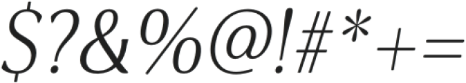 Cabrito Flare Cond Book Italic otf (400) Font OTHER CHARS