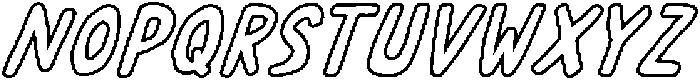 Cafelia Doppio Ouline2 Oblique otf (400) Font LOWERCASE
