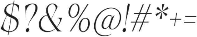 Calgera Extra Light Condensed Oblique otf (200) Font OTHER CHARS
