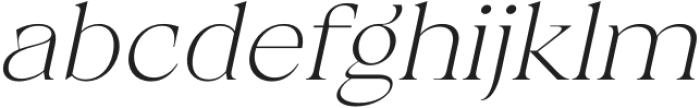 Calgera Thin Expanded Oblique otf (100) Font LOWERCASE